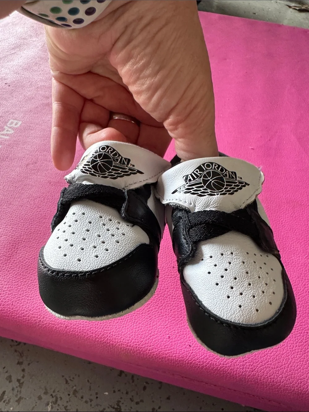 Jordan Baby Black and White Velcro Sneakers